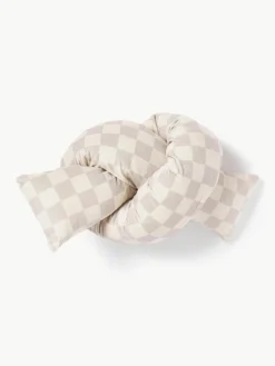 Geruit fluwelen sierkussen Knot^Westwing Collection New