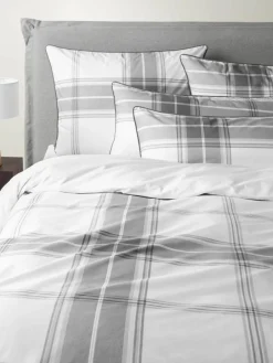 Geruit perkal katoenen kussensloop Scarlet^Westwing Collection Clearance