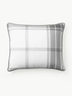 Geruit perkal katoenen kussensloop Scarlet^Westwing Collection Clearance