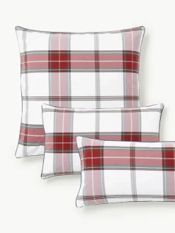 Geruit perkal katoenen kussensloop Scarlet^Westwing Collection Clearance