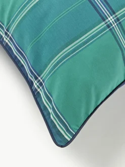 Geruit perkalkatoenen dekbedovertrek Scarlet^Westwing Collection Online