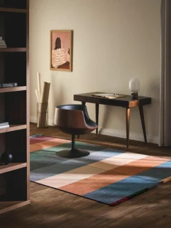 Geruit wollen vloerkleed Bliss met franjes^Westwing Collection New