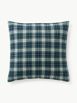 Geruite flanellen kussensloop Macy^Westwing Collection Sale