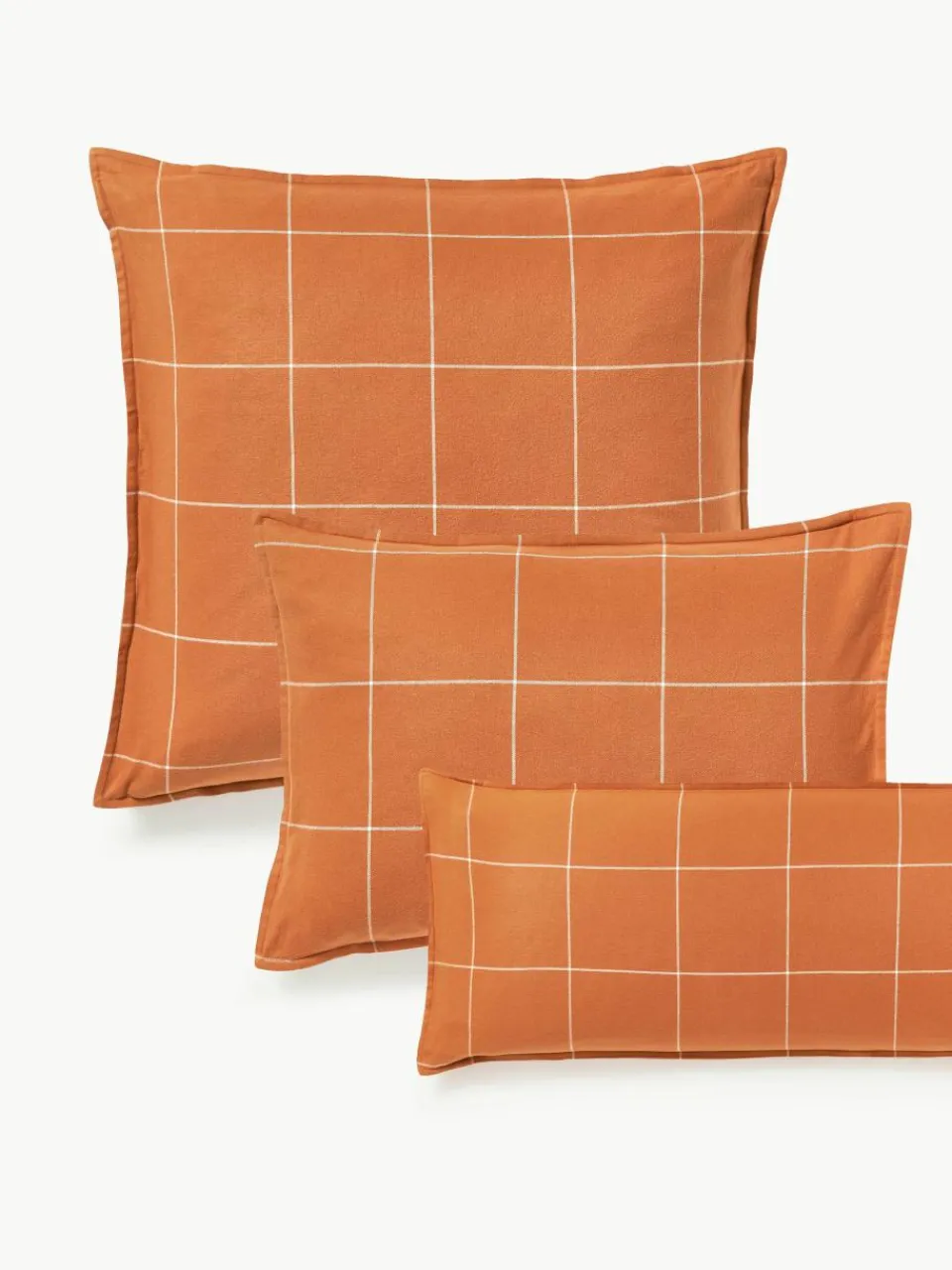 Geruite flanellen omkeerbare kussensloop Noelle van katoen^Westwing Collection Hot