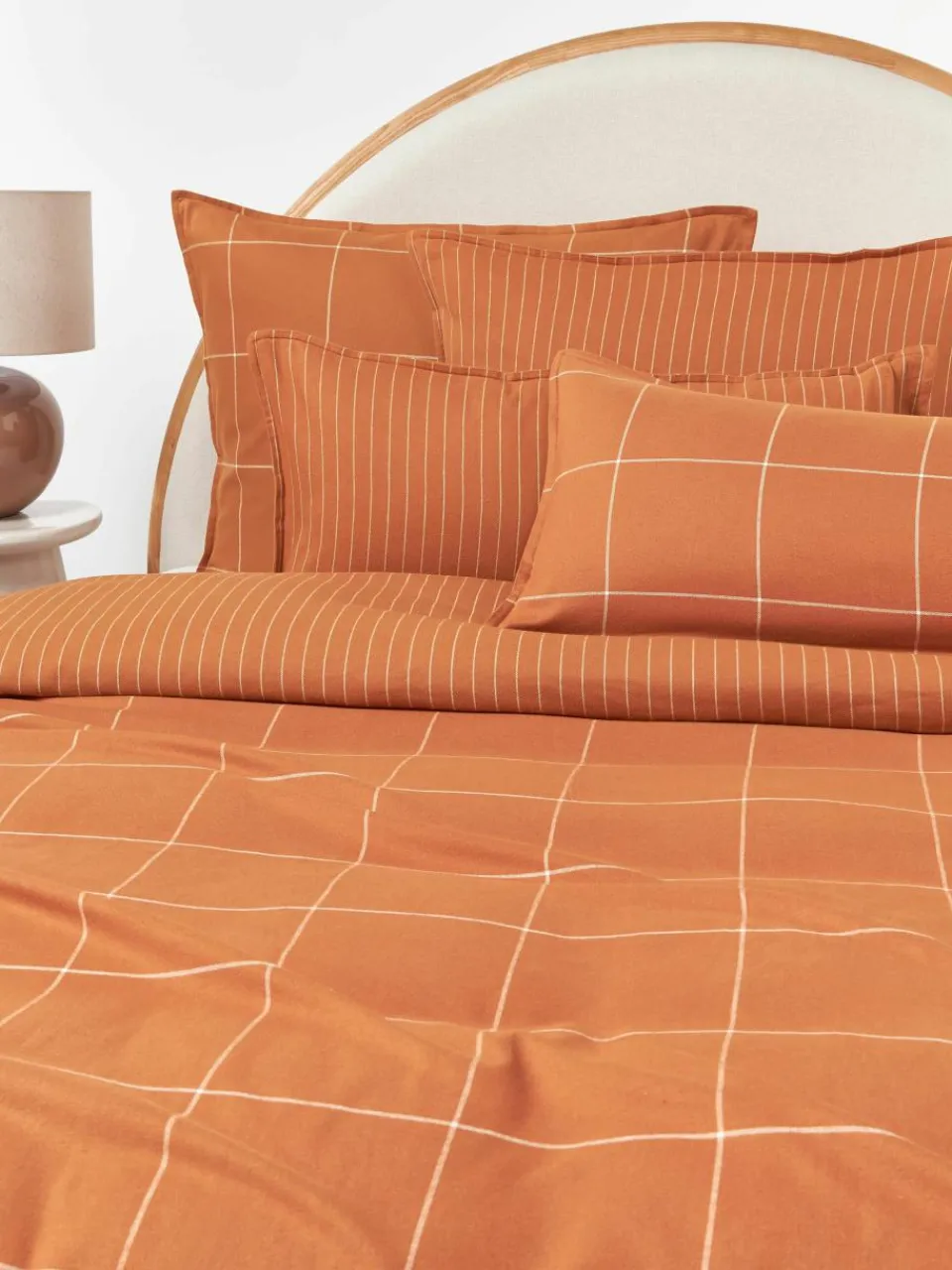 Geruite flanellen omkeerbare kussensloop Noelle van katoen^Westwing Collection Hot