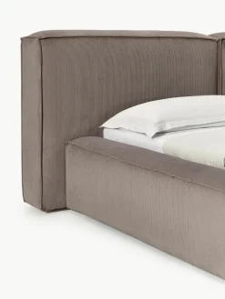 Gestoffeerd bed Lennon van corduroy met opbergruimte^Westwing Collection Fashion