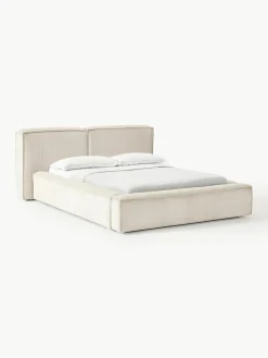 Gestoffeerd bed Lennon van corduroy met opbergfunctie^Westwing Collection Best