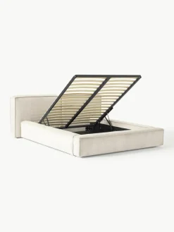 Gestoffeerd bed Lennon van corduroy met opbergfunctie^Westwing Collection Best