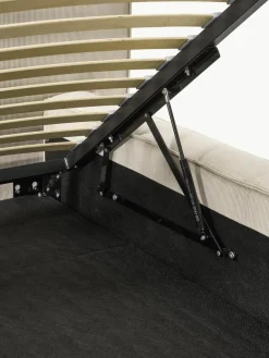 Gestoffeerd bed Lennon van corduroy met opbergfunctie^Westwing Collection Best