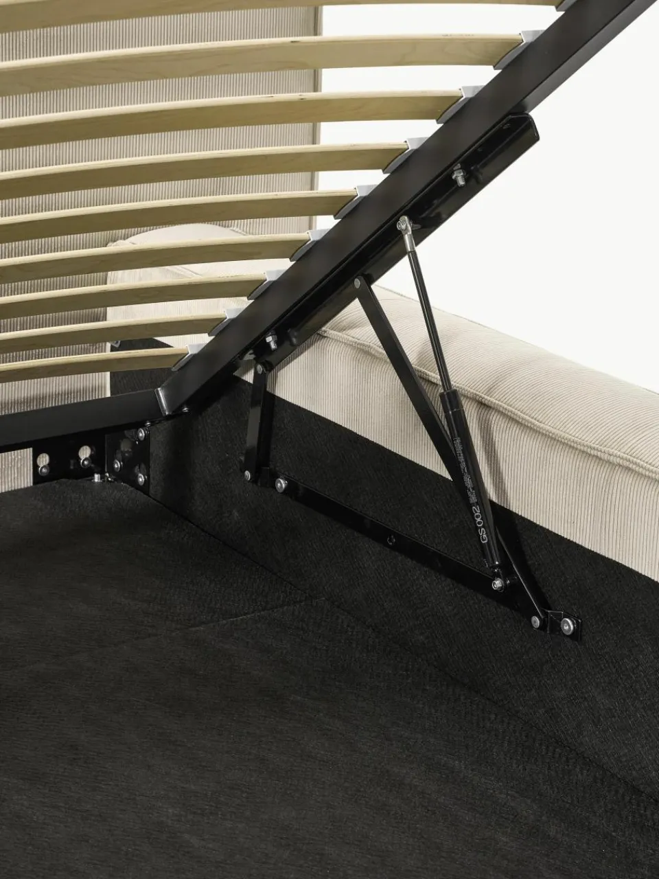 Gestoffeerd bed Lennon van corduroy met opbergfunctie^Westwing Collection Best