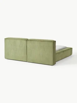 Gestoffeerd bed Lennon van corduroy met opbergfunctie^Westwing Collection Fashion