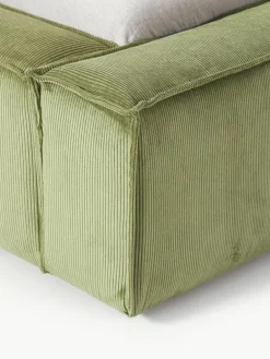 Gestoffeerd bed Lennon van corduroy met opbergfunctie^Westwing Collection Fashion