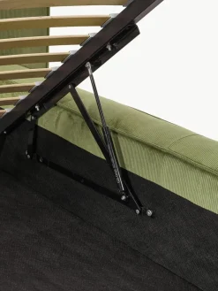 Gestoffeerd bed Lennon van corduroy met opbergfunctie^Westwing Collection Fashion