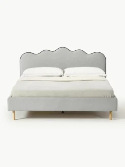Gestoffeerd bed Romy met golvend hoofdeinde^Westwing Collection Fashion