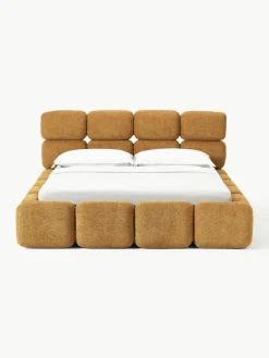 Gestoffeerd bed Tayla van teddy bouclé met opbergruimte^Westwing Collection Fashion