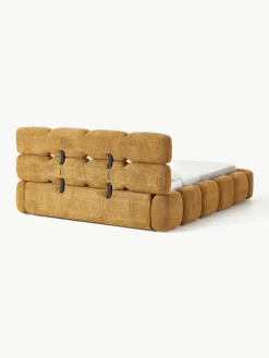 Gestoffeerd bed Tayla van teddy bouclé met opbergruimte^Westwing Collection Fashion