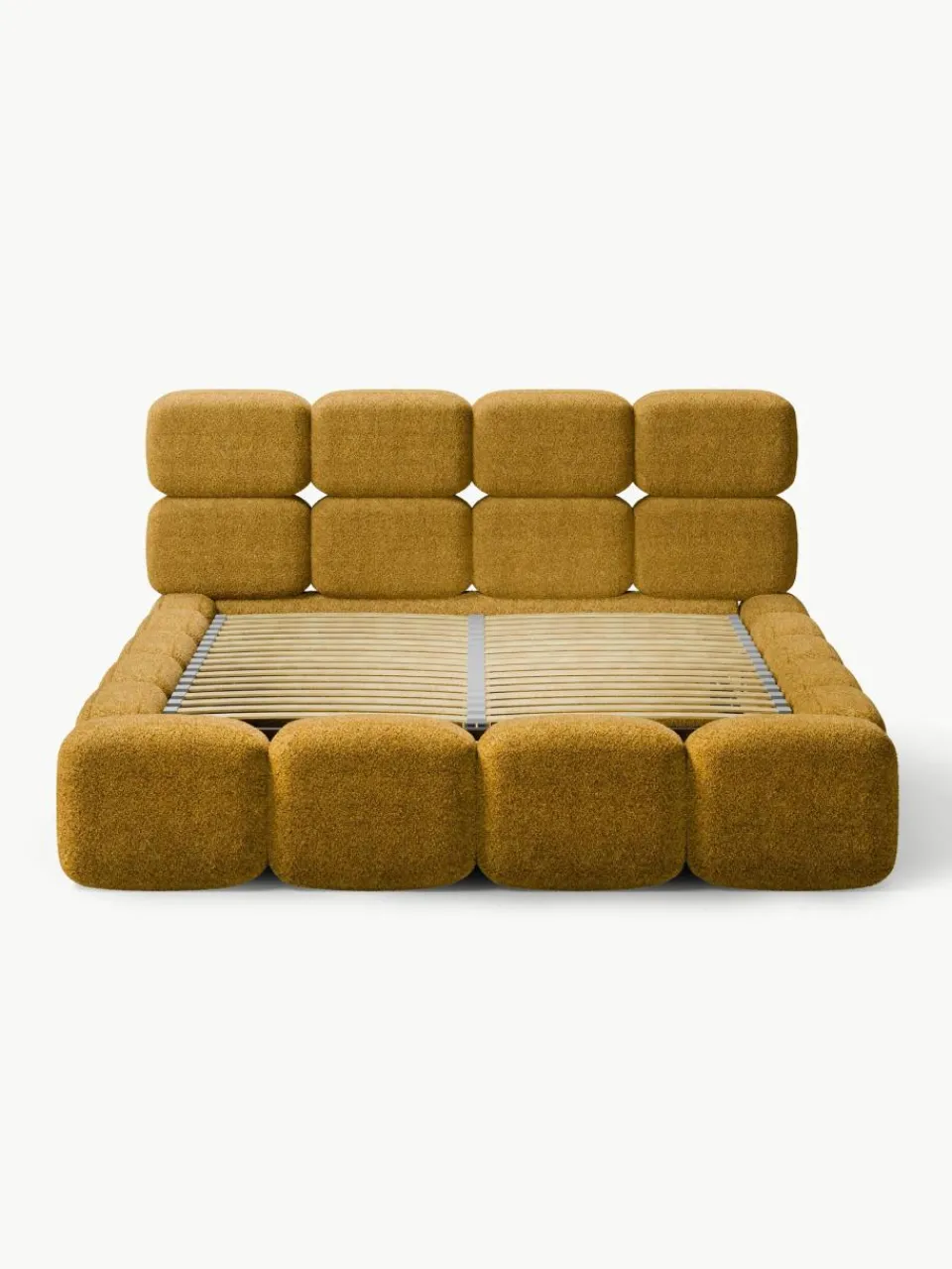 Gestoffeerd bed Tayla van teddy bouclé met opbergruimte^Westwing Collection Fashion