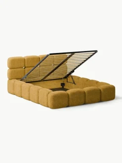 Gestoffeerd bed Tayla van teddy bouclé met opbergruimte^Westwing Collection Fashion