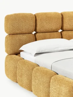 Gestoffeerd bed Tayla van teddy bouclé met opbergruimte^Westwing Collection Fashion