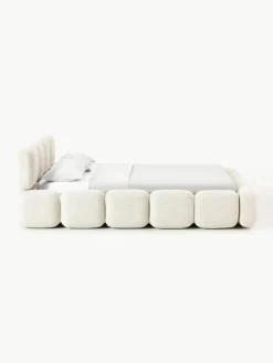 Gestoffeerd bed Tayla van bouclé met opbergruimte^Westwing Collection Clearance