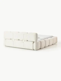 Gestoffeerd bed Tayla van bouclé met opbergruimte^Westwing Collection Clearance