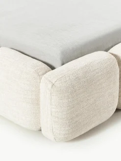 Gestoffeerd bed Tayla van bouclé met opbergruimte^Westwing Collection Clearance