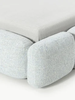 Gestoffeerd bed Tayla van bouclé met opbergruimte^Westwing Collection New