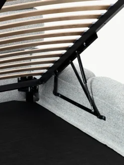 Gestoffeerd bed Tayla van bouclé met opbergruimte^Westwing Collection New