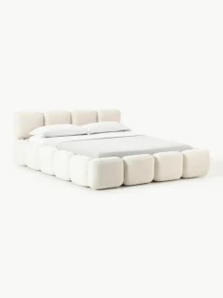 Gestoffeerd bed Tayla van bouclé^Westwing Collection Hot
