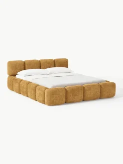 Gestoffeerd bed Tayla van teddy bouclé^Westwing Collection Hot