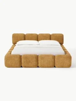 Gestoffeerd bed Tayla van teddy bouclé^Westwing Collection Hot