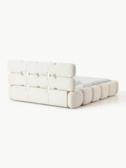 Gestoffeerd bed Tayla van bouclé met opbergruimte^Westwing Collection New