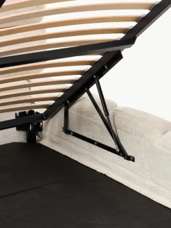 Gestoffeerd bed Tayla van bouclé met opbergruimte^Westwing Collection New