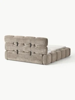 Gestoffeerd bed Tayla van teddy bouclé met opbergruimte^Westwing Collection Online
