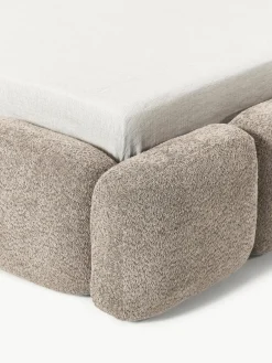 Gestoffeerd bed Tayla van teddy bouclé met opbergruimte^Westwing Collection Online