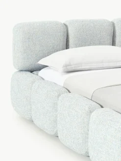 Gestoffeerd bed Tayla van bouclé met opbergruimte^Westwing Collection Online