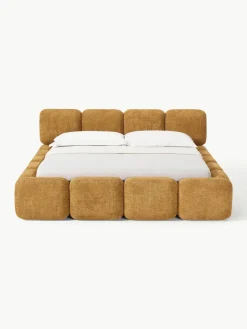 Gestoffeerd bed Tayla van teddy bouclé met opbergruimte^Westwing Collection New