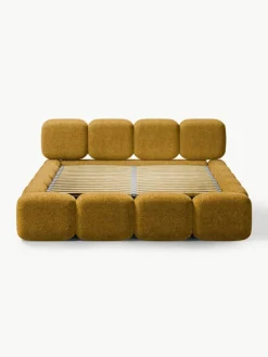 Gestoffeerd bed Tayla van teddy bouclé met opbergruimte^Westwing Collection New