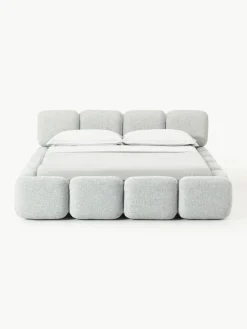 Gestoffeerd bed Tayla van bouclé^Westwing Collection Hot