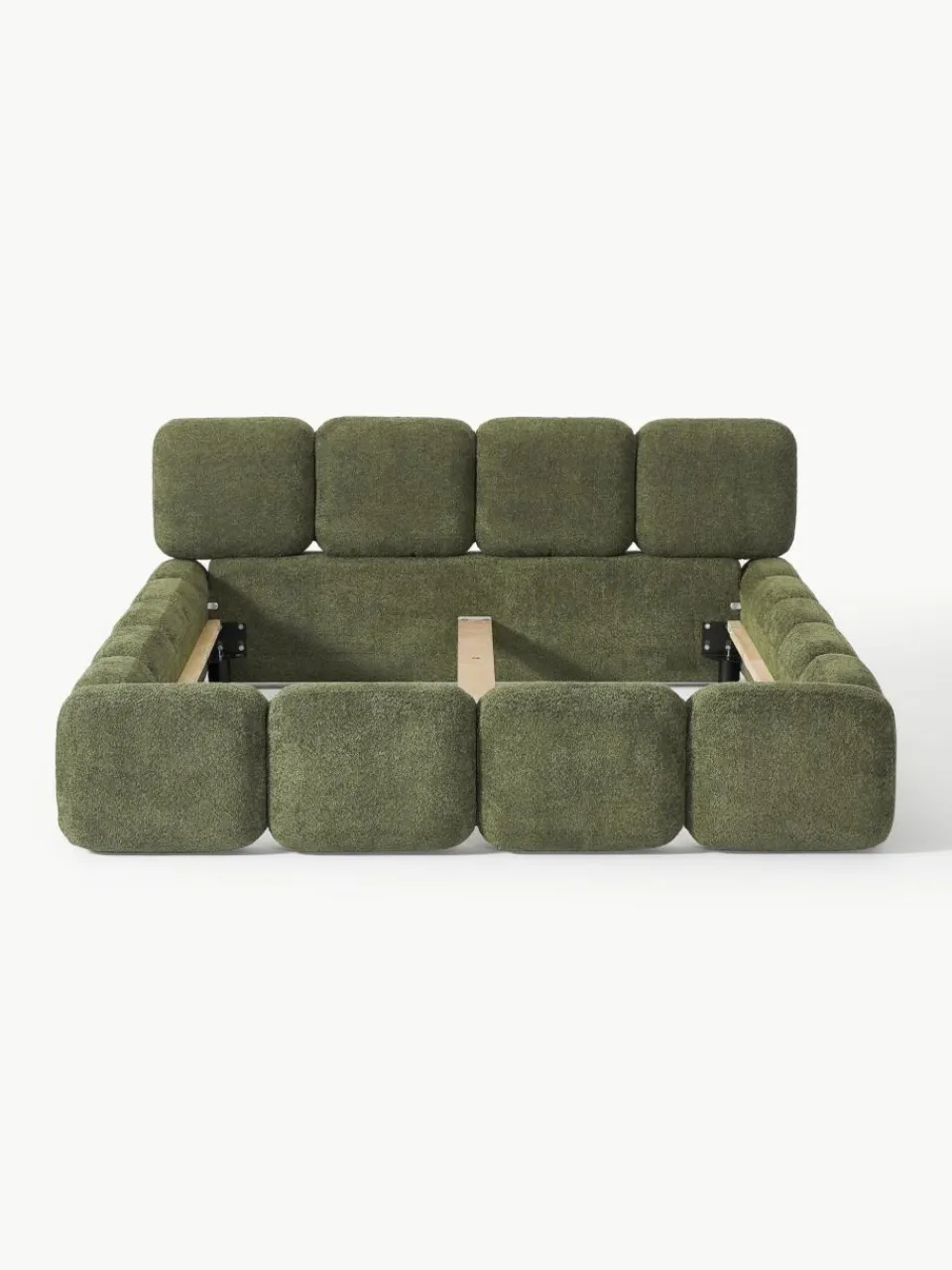 Gestoffeerd bed Tayla van teddy bouclé^Westwing Collection Sale