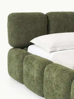 Gestoffeerd bed Tayla van teddy bouclé^Westwing Collection Sale