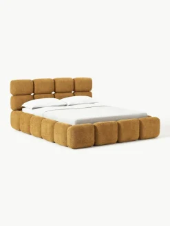 Gestoffeerd bed Tayla van teddy bouclé^Westwing Collection Outlet