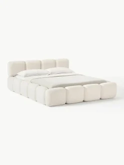 Gestoffeerd bed Tayla van teddy bouclé^Westwing Collection Hot