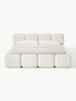 Gestoffeerd bed Tayla van teddy bouclé^Westwing Collection Hot