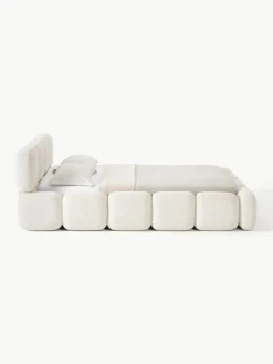 Gestoffeerd bed Tayla van teddy bouclé^Westwing Collection Hot