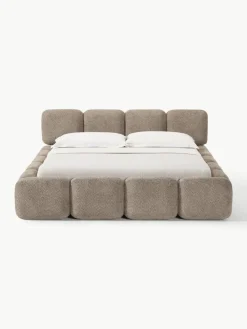 Gestoffeerd bed Tayla van teddy bouclé met opbergruimte^Westwing Collection Hot