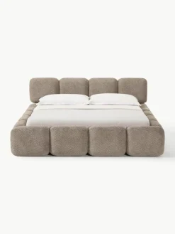 Gestoffeerd bed Tayla van teddy bouclé met opbergruimte^Westwing Collection Hot