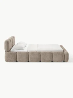 Gestoffeerd bed Tayla van teddy bouclé met opbergruimte^Westwing Collection Hot