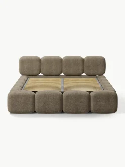 Gestoffeerd bed Tayla van teddy bouclé met opbergruimte^Westwing Collection Hot