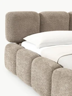 Gestoffeerd bed Tayla van teddy bouclé met opbergruimte^Westwing Collection Hot